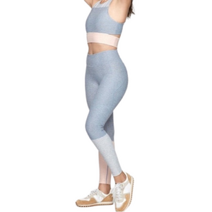 OIUTDOOR VOICES Leggings Women Blue & Pink Tricolor Leggings Size M